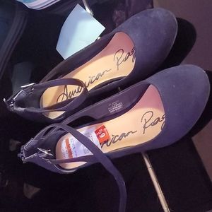 Blue suede slingback heels 6.5 new with tags